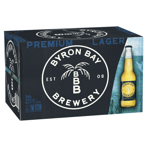 Barrel House Distribution-Byron Bay Brewery Premium Lager 355mL-Pubble Alcohol Delivery